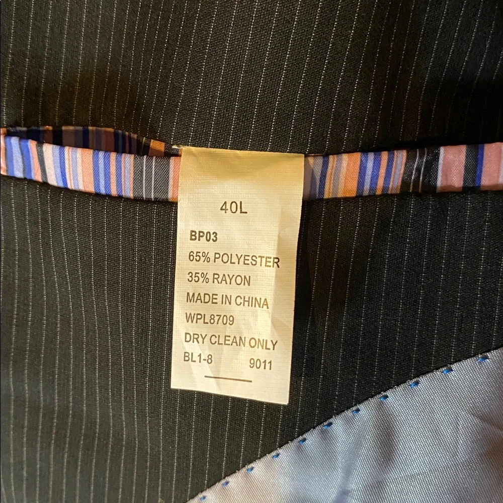 Billy London Modern Slim Fit 3 Button Pinstripe Blazer